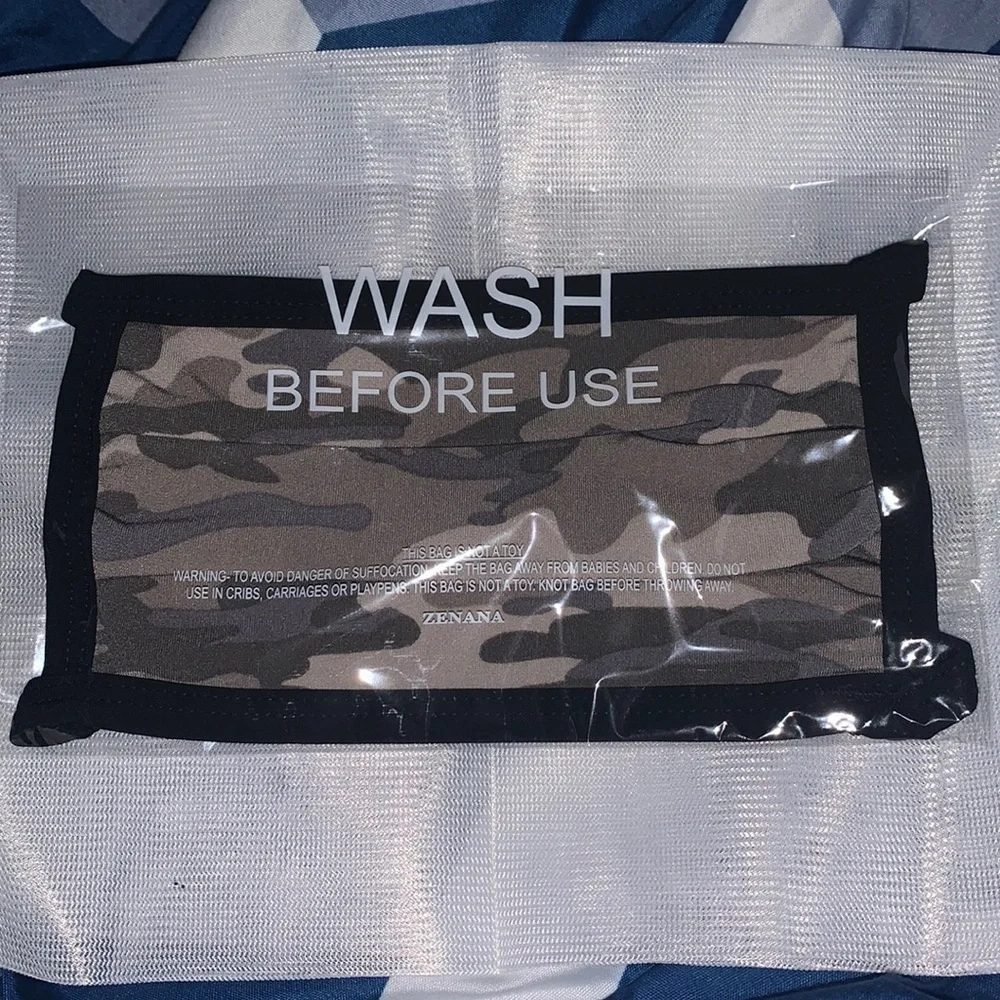 Green camouflage face mask